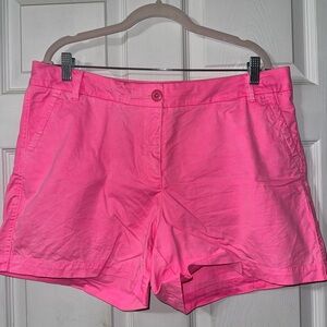 crown & ivy Hot Pink Cotton Bermuda Shorts
